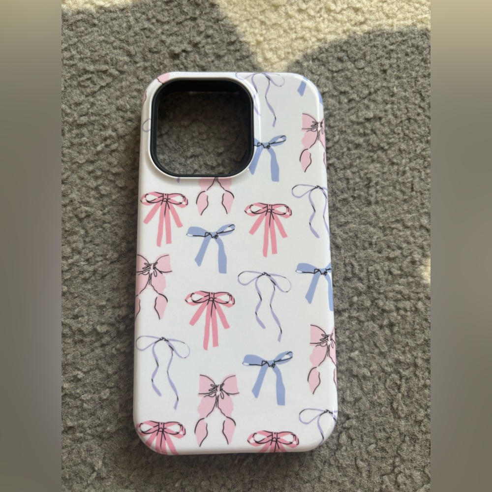 Stylish Pink and Blue Bow Pattern Phone Case